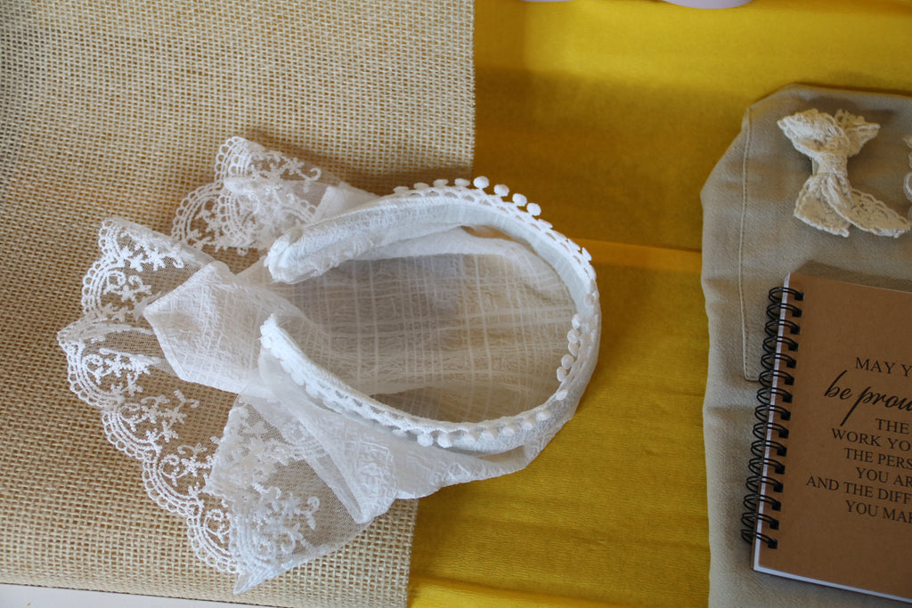 Eco Gift Set “Be Proud of Yourself” – Natural Linen Apron, Lace Accessories, Notebook & Bamboo Pen | Handmade Aesthetic Gift Box for Her