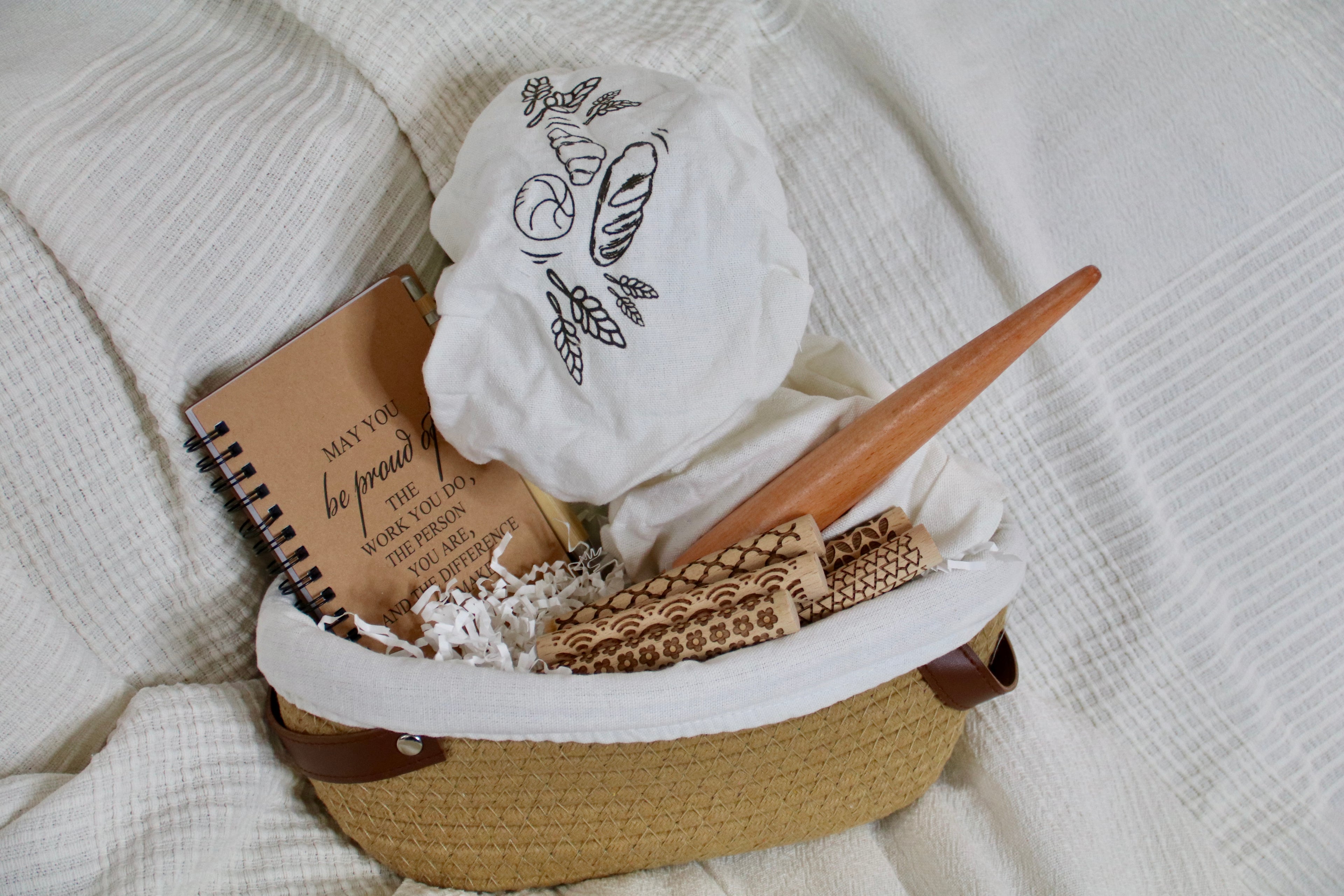 Artisan Bread Making Set – Eco Baking Kit with Patterned Rolling Pins